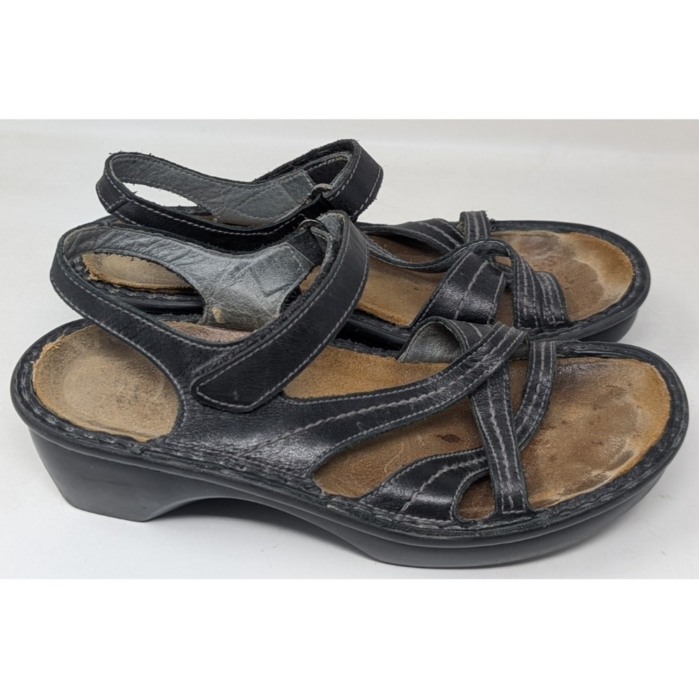 Naot Paris Black Leather Strappy Sandals Women's Size EU 37 US 6